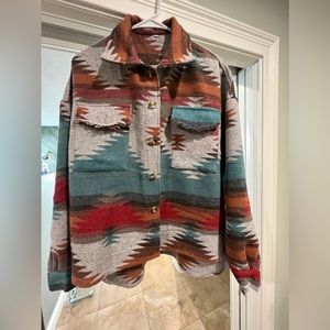 Aztec, western, cowgirl oversized, jacket, or top